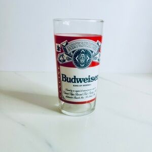 Budweiser Pint Glass with Red and White Accents